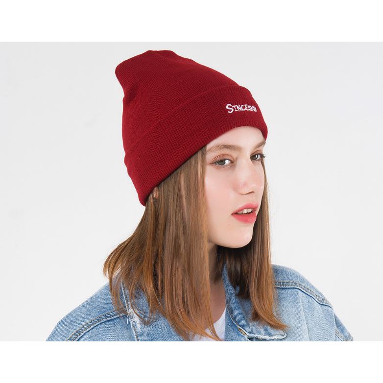 Mũ len phong cách Châu âu chữ thêu Hot 2019