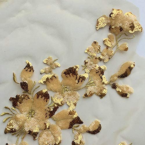 1 Miếng Vá, May Quần Áo Hình Hoa Đính Kim Sa Nhiều Màu, Kích Thước 28X16Cm