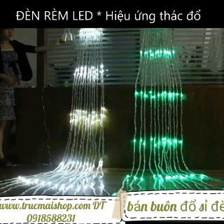 Bộ Đèn Led Thả Rèm Mưa Rơi/ Thác Nước - Đèn Nháy Thả Mành, Trang Trí Cây Đẹp Lung Linh