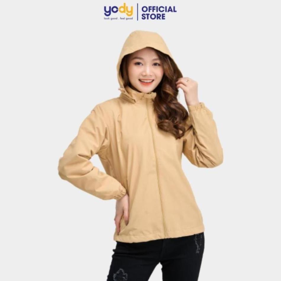 Áo gió nữ phối lưng YODY 2 lớp ấm áp nhẹ cản gió cản bụi cản nước AKN4024 Xịn -m98 a 2022