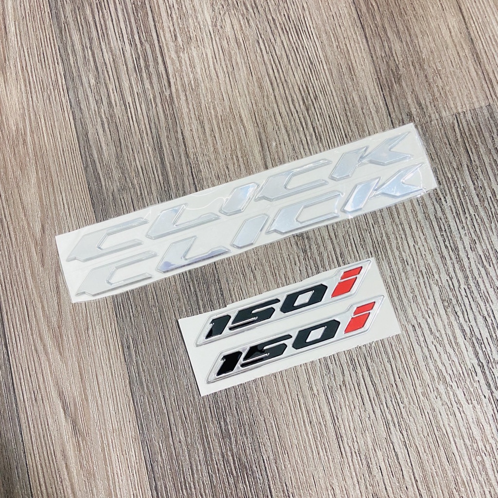 (MÀU BẠC) COMBO TEM CHỮ CLICK VÀ SỐ 125i, 150i HÀNG BAO ĐẸP