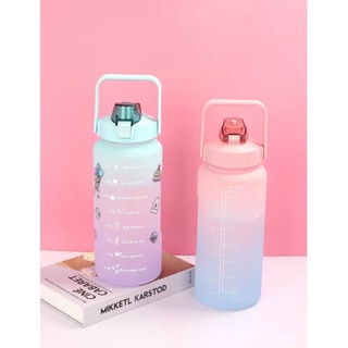 Bình nước 2 lít GIÁ BUÔN MÀU NGẪU NHIÊN, KHÔNG STICKER nhắc nhở uống nước, bình nhựa đủ màu lỗi 1 đổi 1.