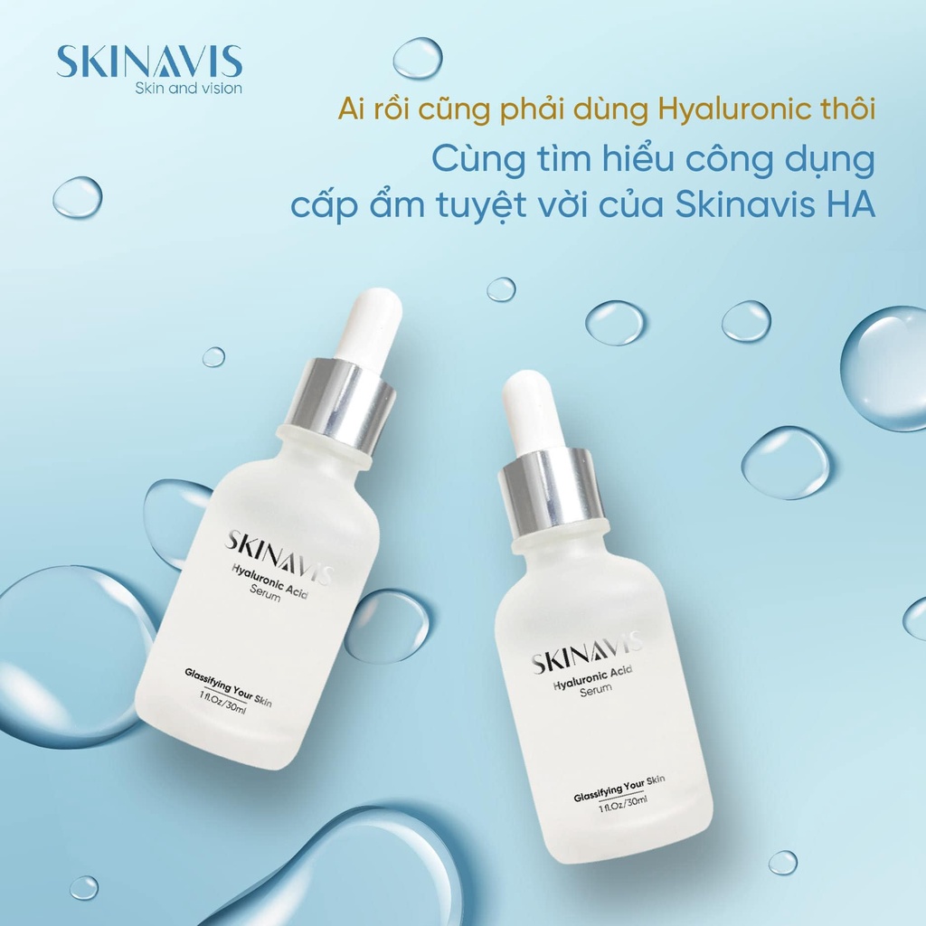 [HÀNG NHẬP KHẨU] Tinh Chất Serum Dưỡng Cấp Ẩm Phục Hồi Da SKINAVIS Hyaluronic Acid &amp; Niacinamide + B5, Trắng Sáng Da