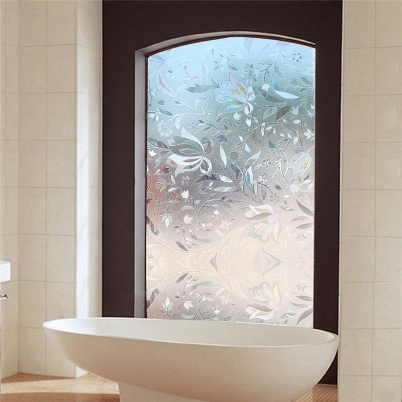 Miếng dán cửa kính họa tiết hoa tulip 3D 45x100cm độc đáo