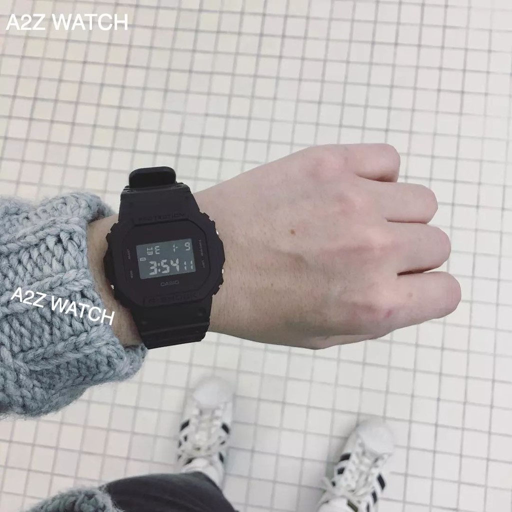 Đồng hồ nam Casio GSHOCK DW-5600BB-1CR  Dây cao su mặt kính chống nước hiện thị ANALOG chính hãng | BigBuy360 - bigbuy360.vn