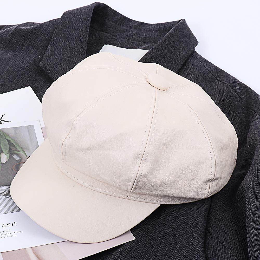 Nón Beret Da PU Thời Trang Cá Tính Trẻ Trung Cho Nữ