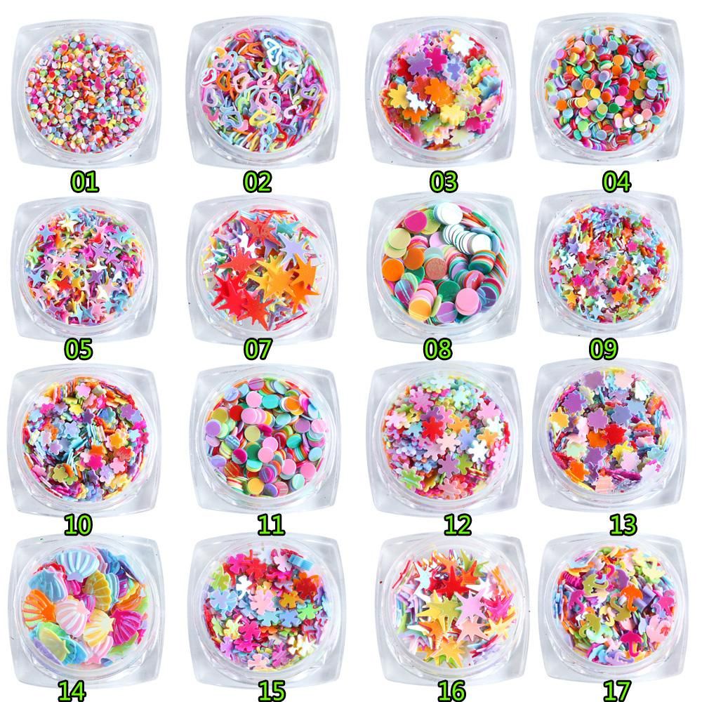 [Hàng mới về] Hộp kim tuyến nhiều màu sắc và kiểu dáng 3D lấp lánh trang trí móng tay DIY dễ thương