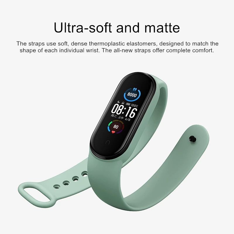 Dây Đeo Cao Su Thay Thế Cho Xiaomi Mi band 6 Siêu Mềm