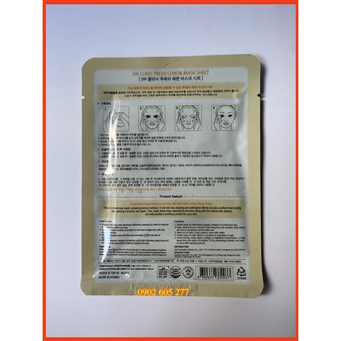 [Hàng chính hãng] Mặt Nạ Dưỡng Da 3W Clinic Chanh Hàn Quốc