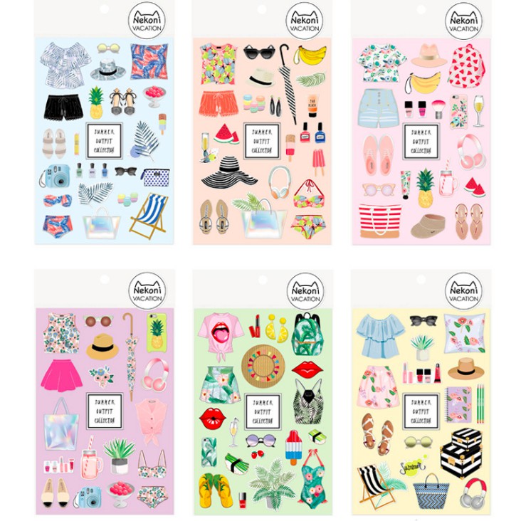 Sticker Nekoni Summer (6 mẫu)