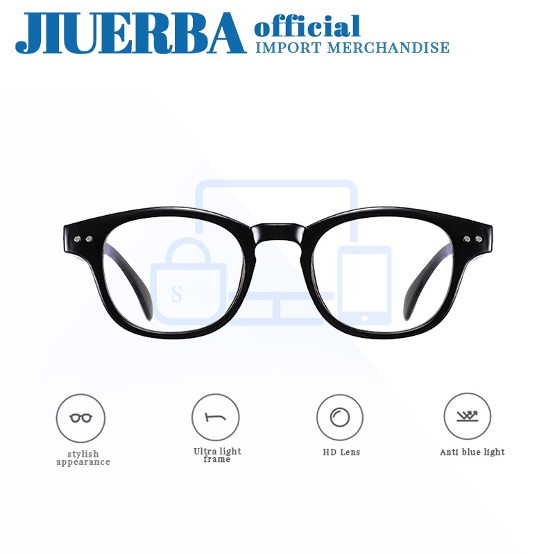 JIUERBA Mắt Kính Chống Ánh Sáng Xanh Chống Bức Xạ Phong Cách Cổ Điển Dành Cho Nam Nữ