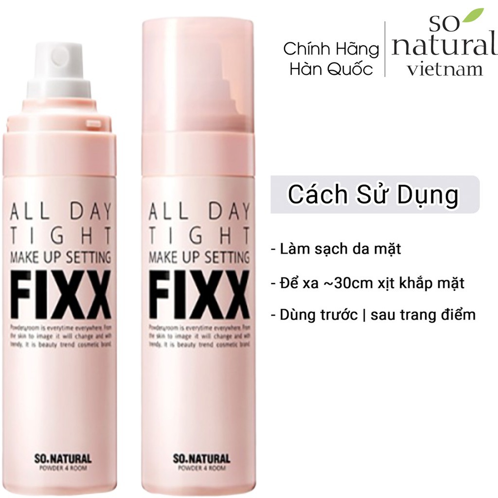 Xịt Khóa Nền Trang Điểm So Natural All Day Tight Make Up Setting Fixx 75ml l Nhập Khẩu Chính Hãng Hàn Quốc | BigBuy360 - bigbuy360.vn