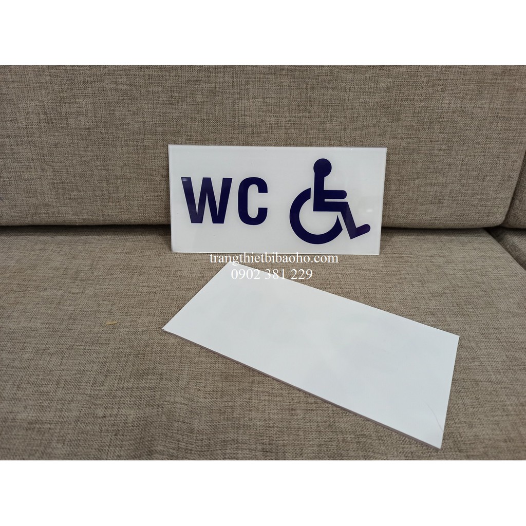 Bảng nhà vệ sinh, WC bằng nhựa Mica 10*20cm