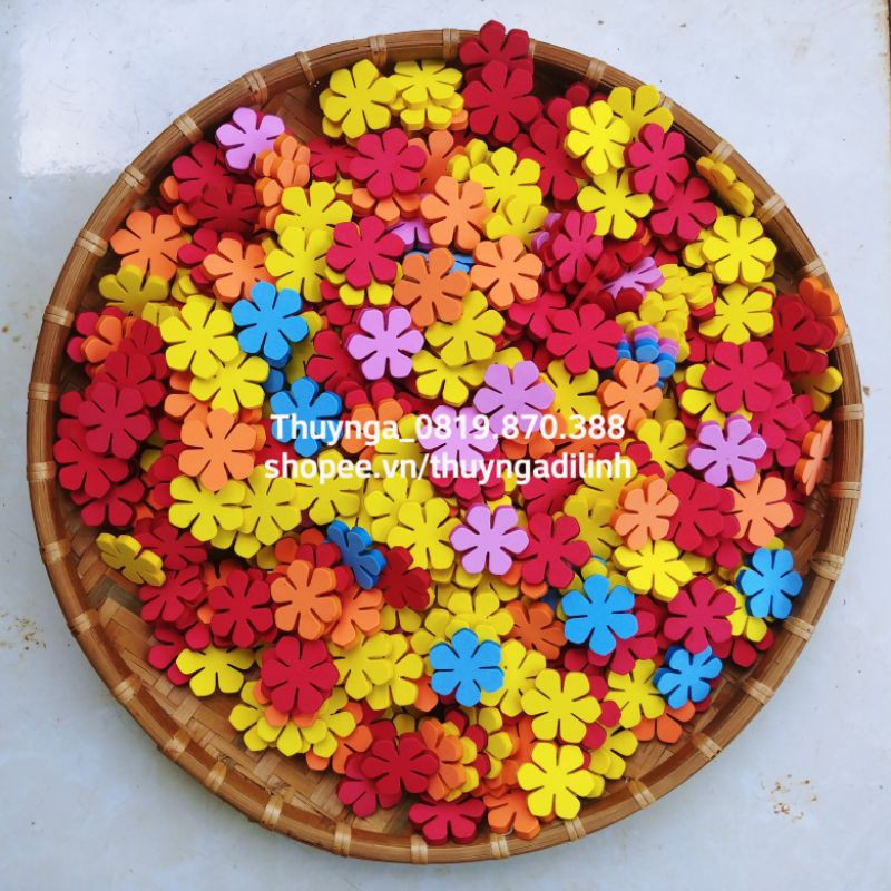 Lô tô toán hình hoa mút xốp 5 ly mầm non