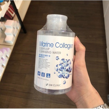 Nước Tẩy Trang 3W CLINIC MARINE COLLAGEN CLEAN-UP CLEANSING WATER 500ML