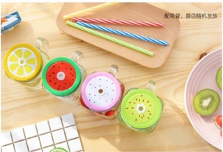 Cốc thuỷ tinh nắp hoa quả 450ml