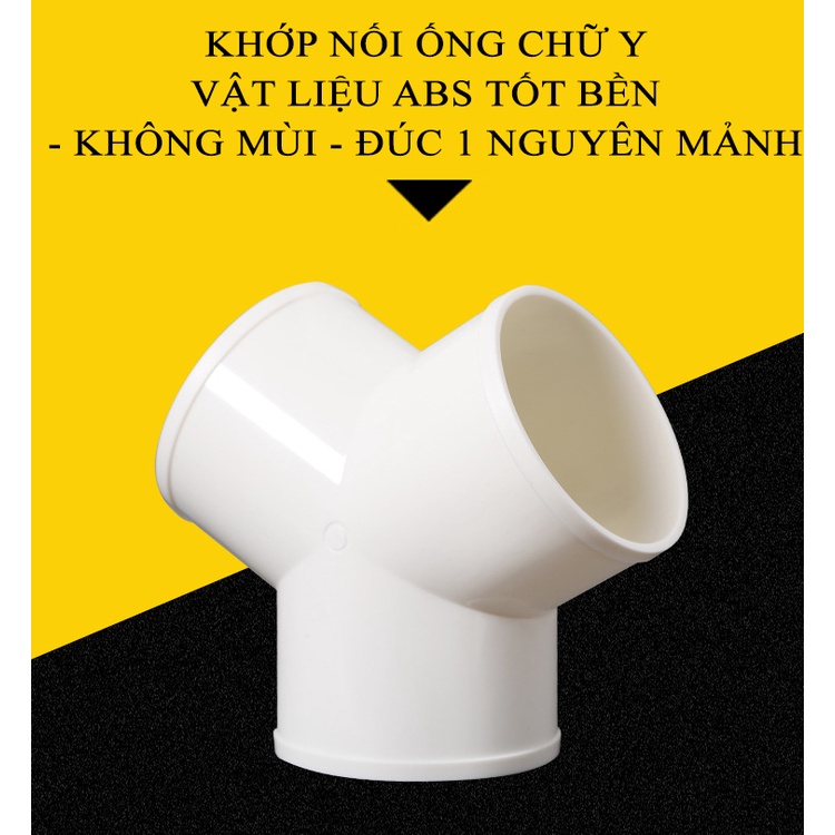 Khớp nối ống gió chữ Y 100mm, độ dày ống 3.5mm, mép ống 4mm - Sản phẩm quạt thông gió KhaLik