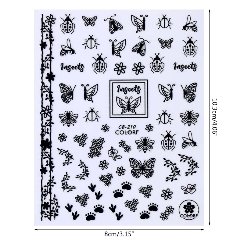 Miếng Dán Trang Trí Móng Tay Hình Bướm 3D Độc Đáo