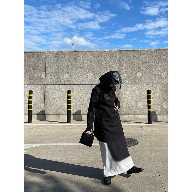 Chân Váy Dài Lưng Cao Màu Trắng Đen Phong Cách Trung Hoa 2022