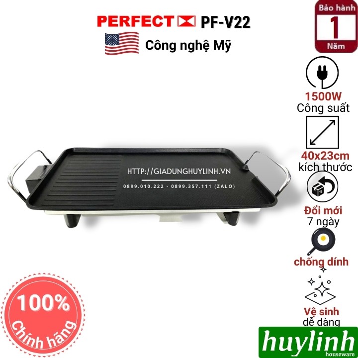 [Mã ELHAMS5 giảm 6% đơn 300K] Bếp nướng điện Perfect PF-V22 - 1500W