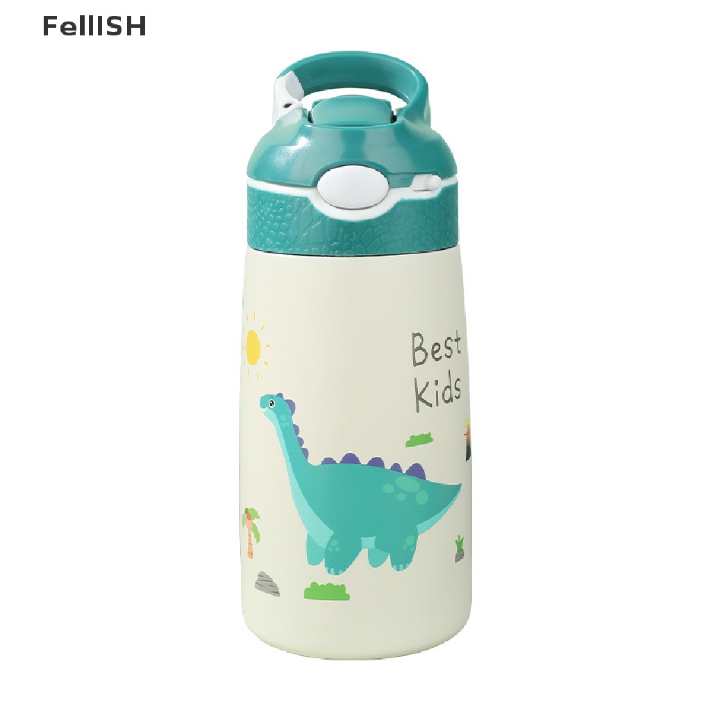 Bình Nước Giữ Nhiệt Bằng Thép Không Gỉ Có Nắp Hình Khủng Long Dành Cho Trẻ Em 439br
