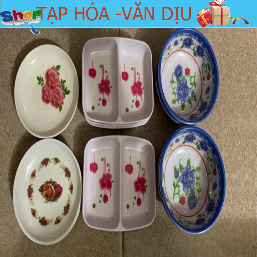 Đĩa muối  tròn, đĩa hai ngăn, bát nước chấm nhựa phíp  ✅còn hàng ✅ tạp hóa Văn Dịu