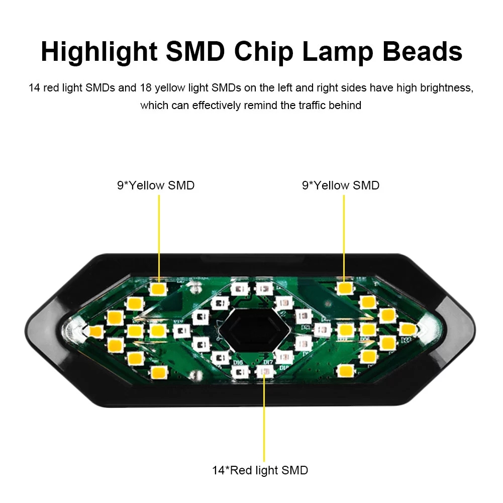 Đèn tín hiệu gắn đuôi xe đạp 5 chế độ kèm loa và cổng sạc USB