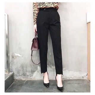 Quần baggy vạt cao thấp cho nữ