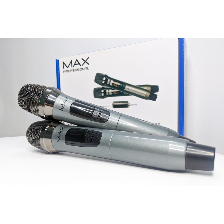 Bộ 2 micro không dây chống hú cao cấp MAX 39, micro thu âm karaoke chuyên nghiệp khoảng cách 30 mét