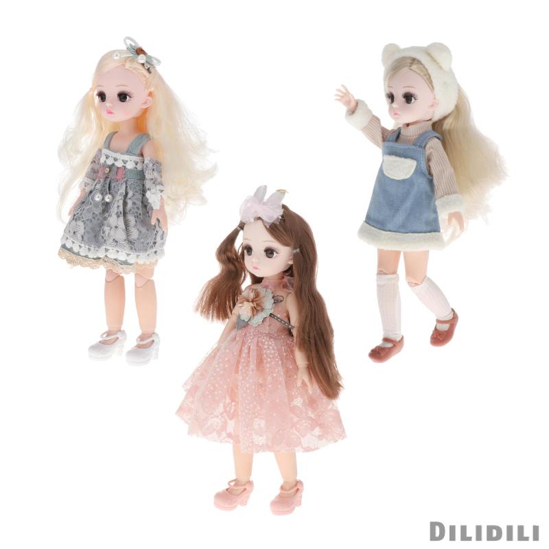 13 Jionts 1/6 BJD Princess Girl Doll with Clothes Shoes Long Hair Dress up Accessory Kids Role Play Toy Baby Doll Toy Gift
