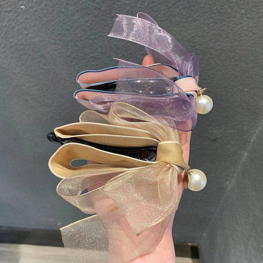 Giá Đỡ Buộc Tóc Đuôi Ngựa Bằng Lưới Màu Trơn Thanh Lịch Cho Nữ