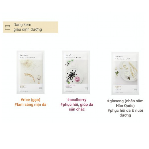 Mặt nạ giấy nuôi dưỡng & phục hồi da từ nhân sâm Hàn Quốc innisfree dưỡng trắng, cấp ẩm, thải độc