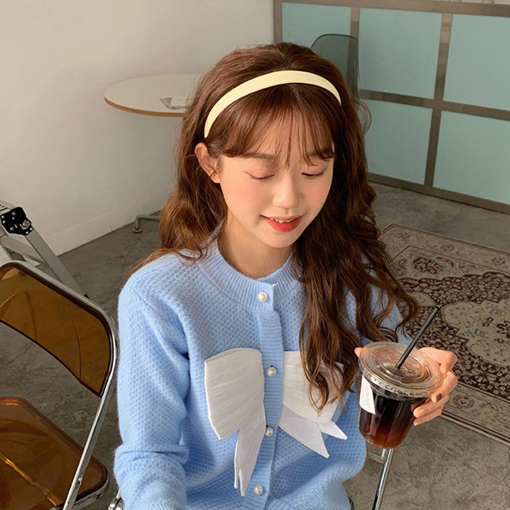 Băng Đô Cài Tóc Bằng Da PU Màu Sắc Ngọt Ngào Thời Trang Cho Nữ