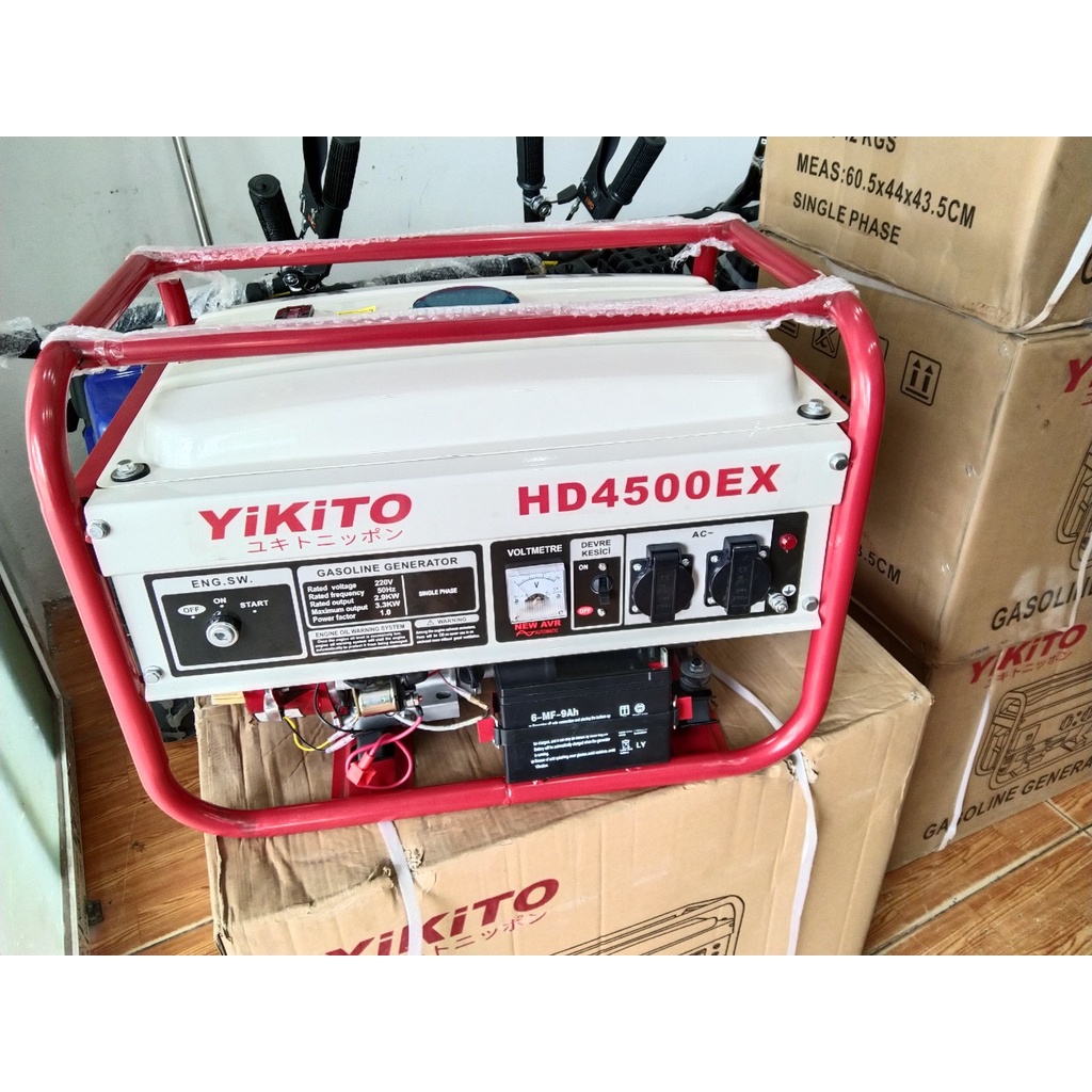 Máy phát điện gia đình chạy xăng 3,3kw Yikito Japan HD4500EX đề nổ, có cả giật nổ.