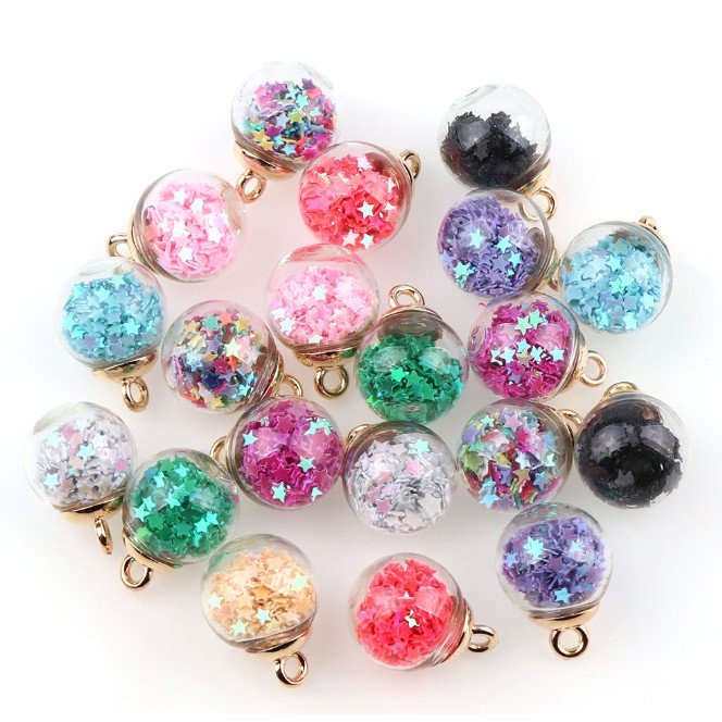 Set 5 quả cầu thủy tinh trong suốt 16mm dùng làm trang sức thủ công