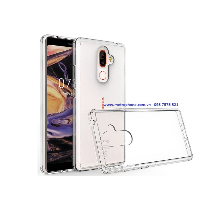 ỐP LƯNG CHỐNG SỐC TRONG SUỐT VIỀN MÀU SẮC DÀNH CHO NOKIA 7 PLUS