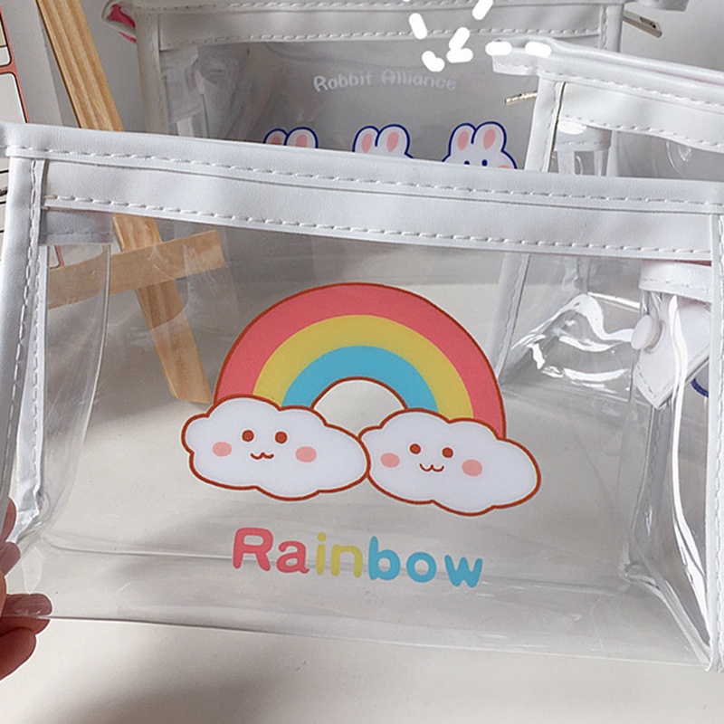 Túi Đựng Bút Trong Suốt In Họa Tiết Dễ Thương