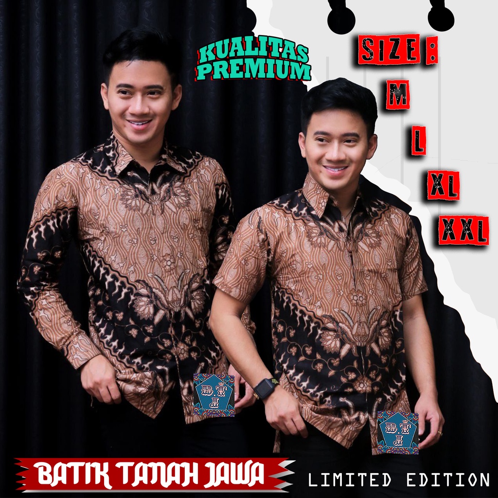 Phiên Bản Giới Hạn l HEM BATIK Áo Sơ Mi Dài Ngắn Tay Biên Giới Cỡ l XL XXL l Viền Mẫu l Cho Nam Mẫu l XL XXL