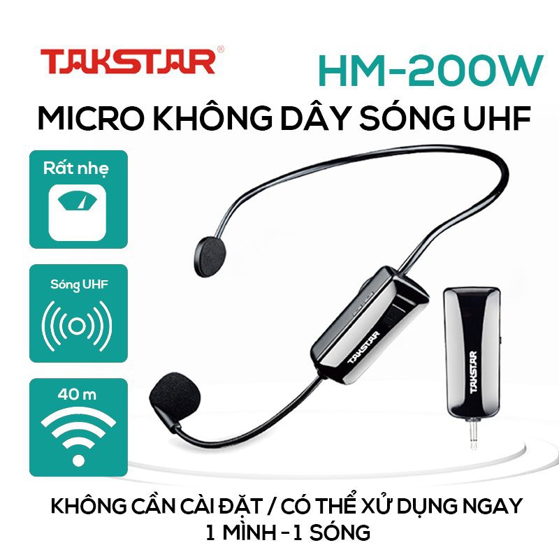 Micro cài đầu trợ giảng nhỏ gọn TAKSTRAR HM - 200W