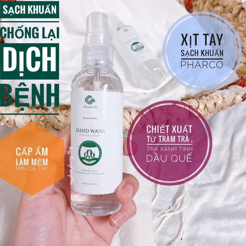 [BÁN LỖ] Xịt tay khô sát khuẩn pharco 100ML dùng được cho cả trẻ sơ sinh