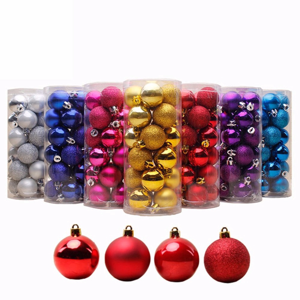 Bộ 6/10/12 bóng lấp lánh 4/6/8 cm dùng để trang trí giáng sinh tiện dụng