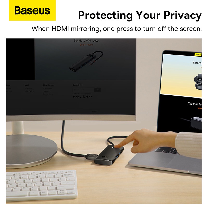 HUB chia 6 cổng Type-C Baseus 100W PD cho laptop 4K@30Hz