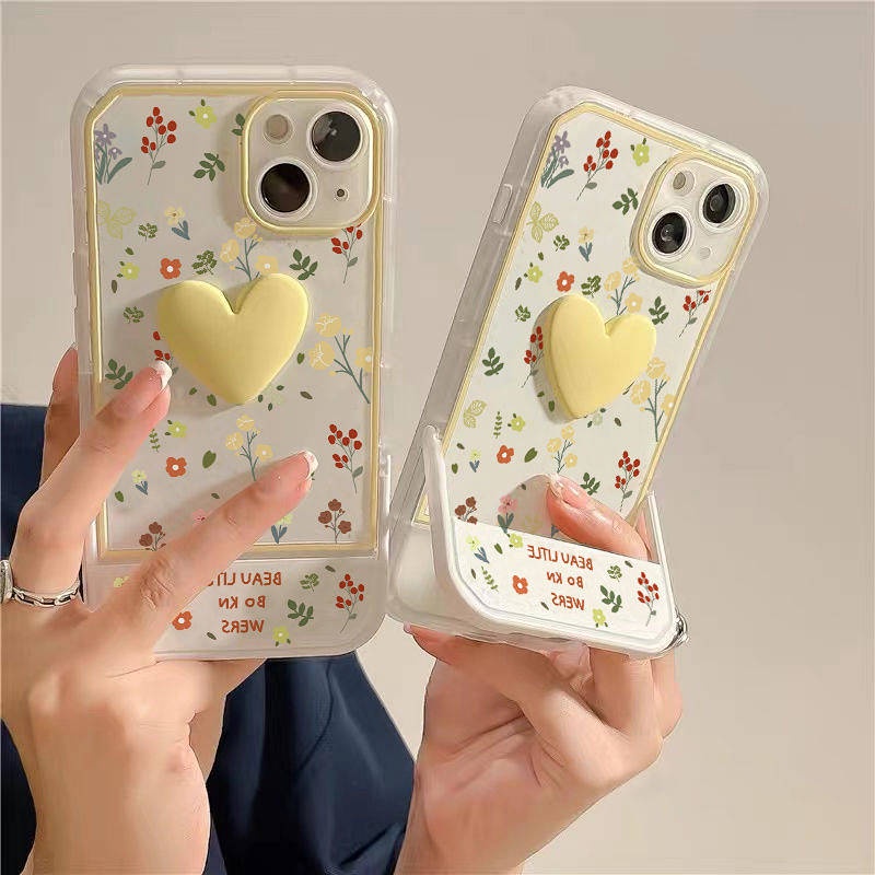 Small Floral Yellow Flower Suitable for Iphone13promax Apple 12 Phone Case 11 Invisible Bracket XR Female XS sQ0g