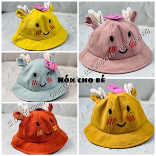 Nón bo vành cho bé dể thương nón tai bèo có tai mặt cười cho bé dể thương từ 1t đến 5t