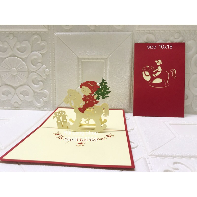 Em Bé ( cưỡi ngựa ) - Noel - Thiệp 3D | BigBuy360 - bigbuy360.vn