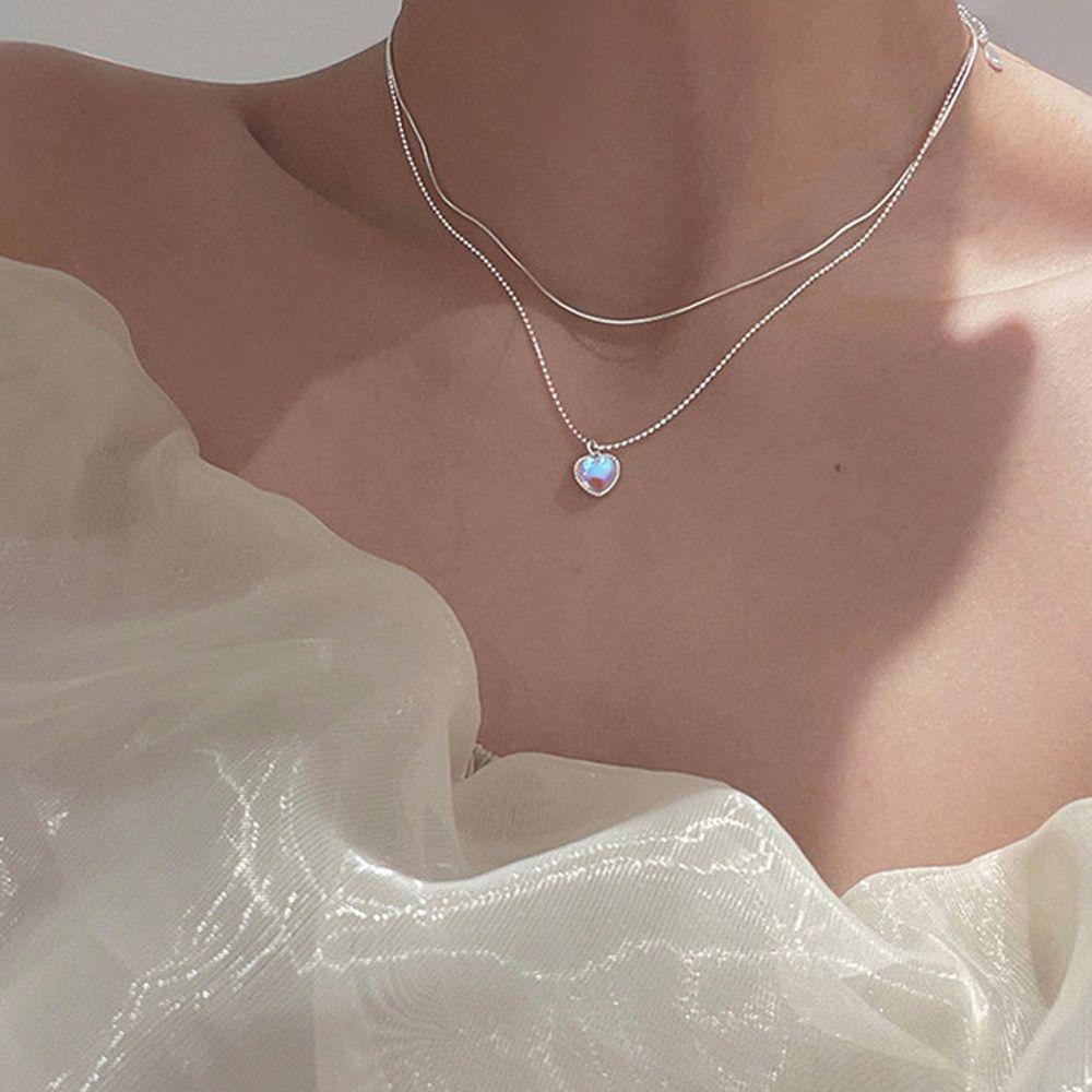 Vòng Cổ Choker Hai Lớp Phong Cách Hàn Quốc Cổ Điển Thanh Lịch Dành Cho Nữ|Trái Tim / Nhiều Màu