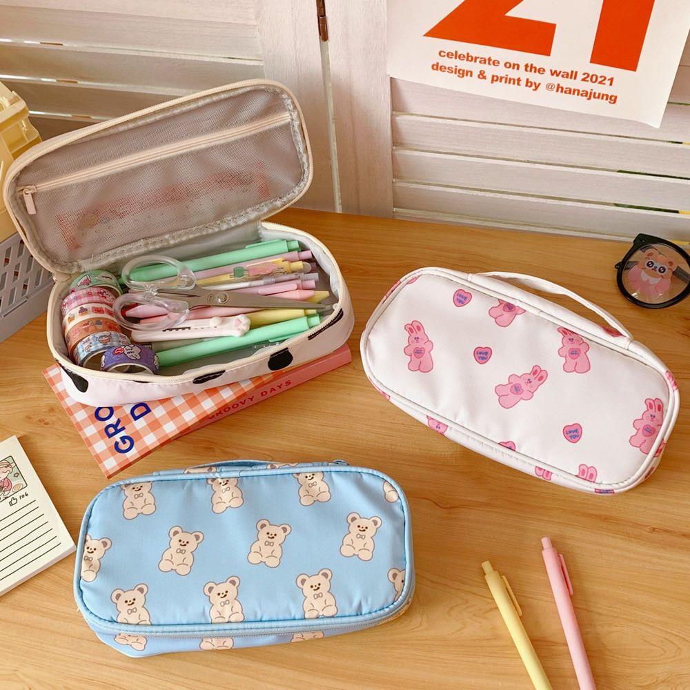 JARRED Túi Đựng Bút Vải Canvas Chống Thấm Nước Họa Tiết Hoạt Hình Dễ Thương