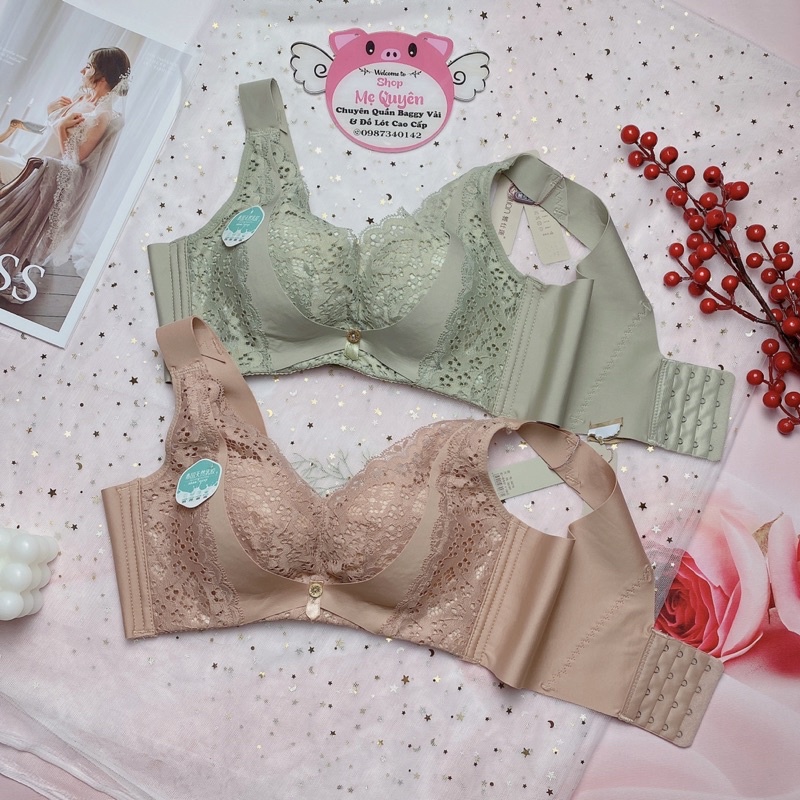 Áo lót ren định hình không gọng, mút vừa 2,5cm thông hơi thoáng khí, nâng ngực và giữ form ngực chắc chắn