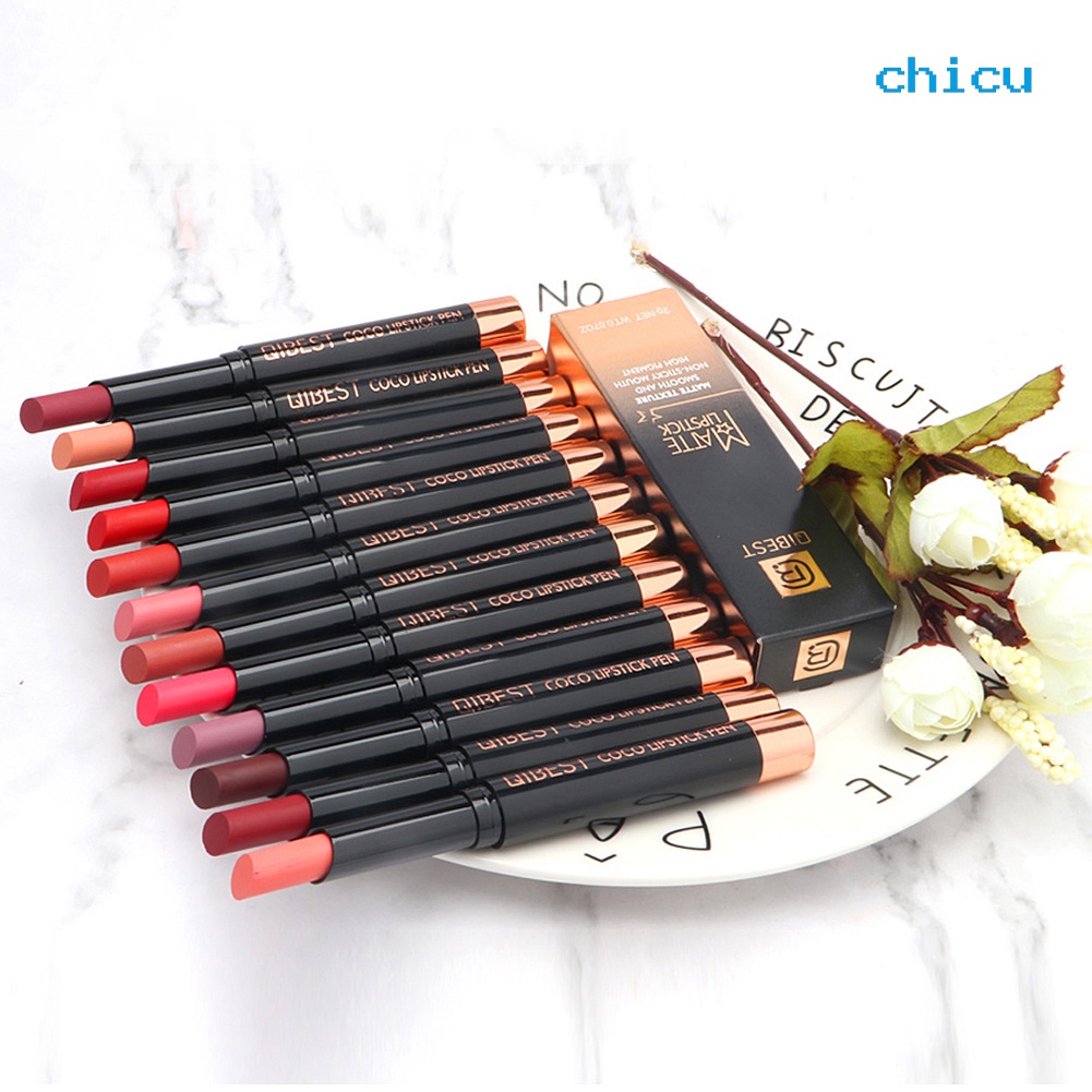 [Hàng mới về] Chì kẻ môi Qibest dưỡng ẩm lâu trôi chống dính trang điểm cao cấp cho nữ