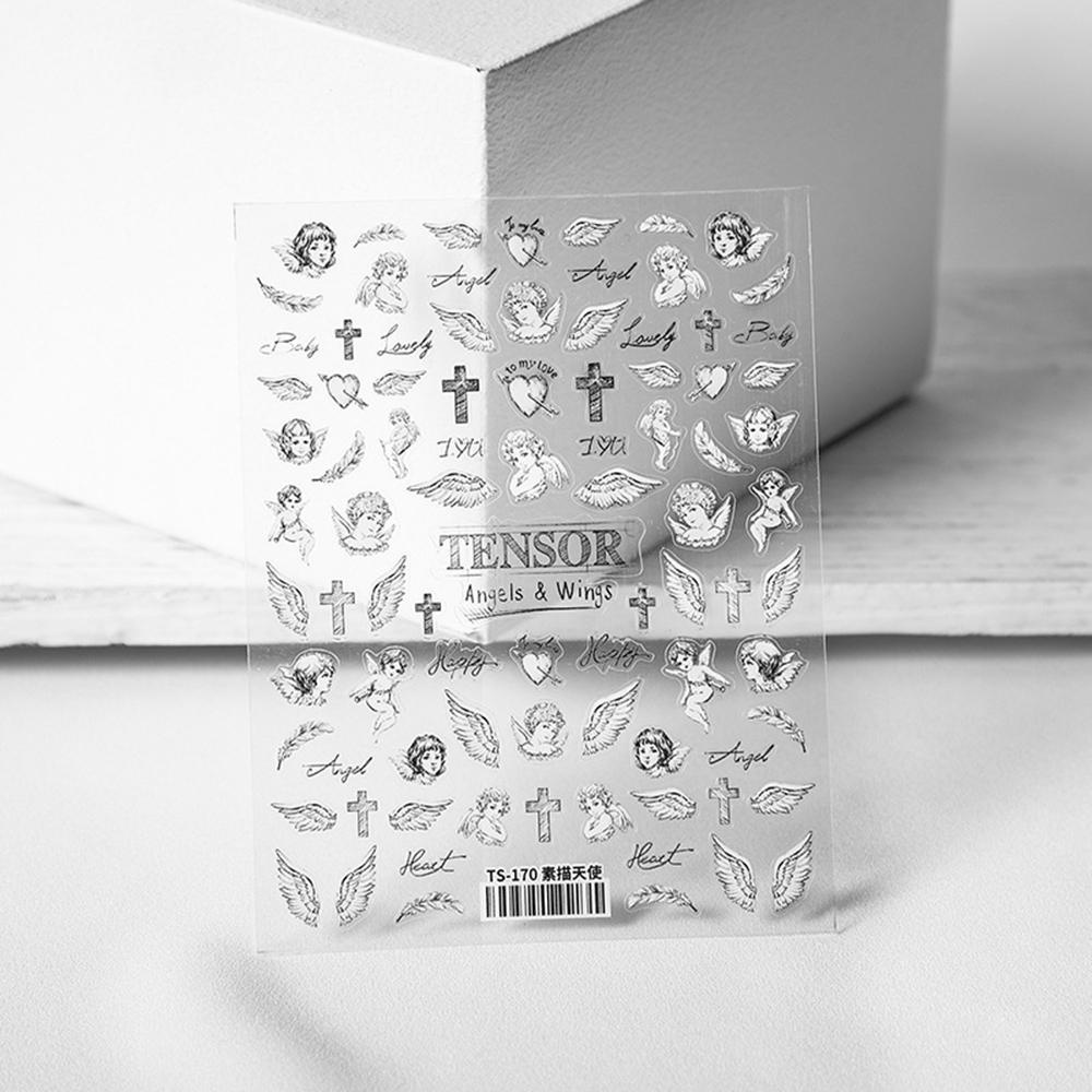 1 Miếng Dán Trang Trí Móng Tay Siêu Mỏng Khắc Chữ Tiếng Anh La Mã 5D DIY